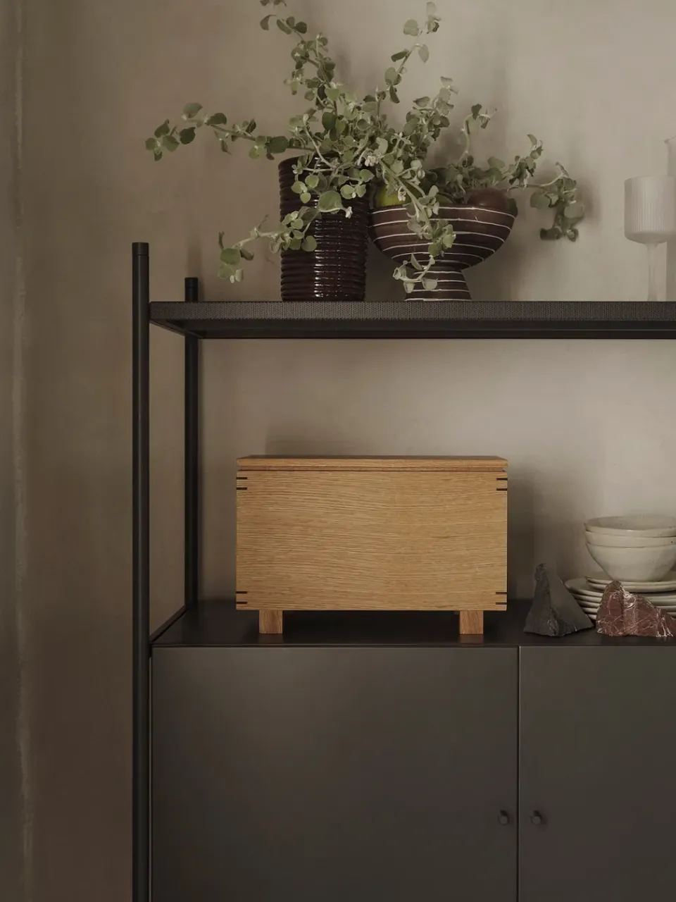 Ferm Living Display & Glass Cabinets*Punctual cabinet 41,6x91,5 cm, Anthracite Black