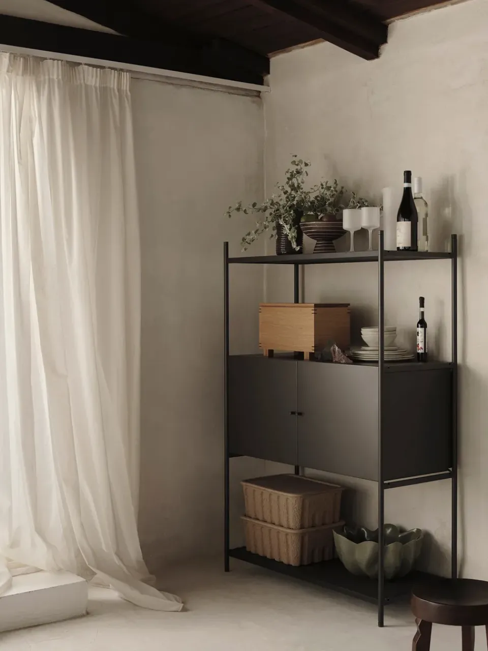 Ferm Living Display & Glass Cabinets*Punctual cabinet 41,6x91,5 cm, Anthracite Black