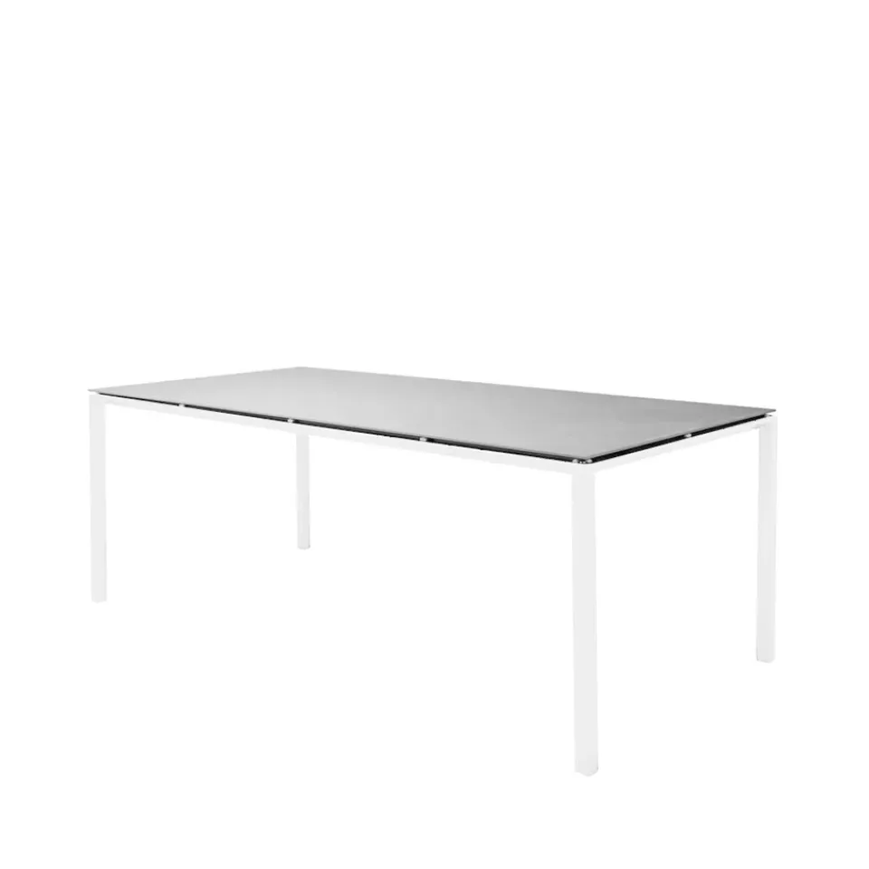 Cane-line Table For Outdoor Use*Pure dining table, Concrete -white 200x100 cm Grey