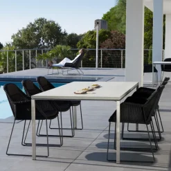 Cane-line Table For Outdoor Use*Pure dining table, Concrete -lava 100x100 cm Grey