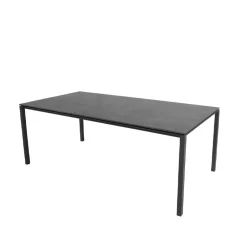 Cane-line Table For Outdoor Use*Pure dining table, Fossil -lava grey 200x100 cm Black