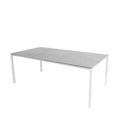 Cane-line Table For Outdoor Use*Pure dining table, Fossil -white 200x100 cm Grey