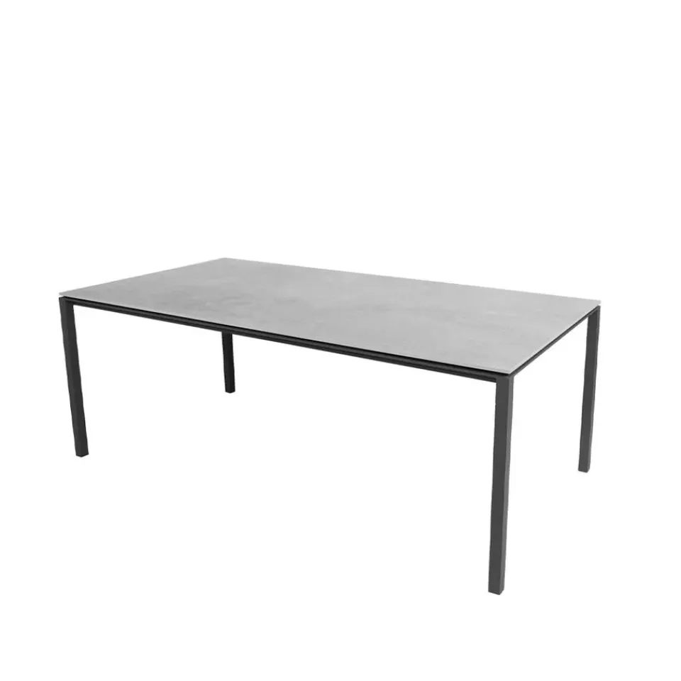 Cane-line Table For Outdoor Use*Pure dining table, Fossil -lava 200x100 cm Grey