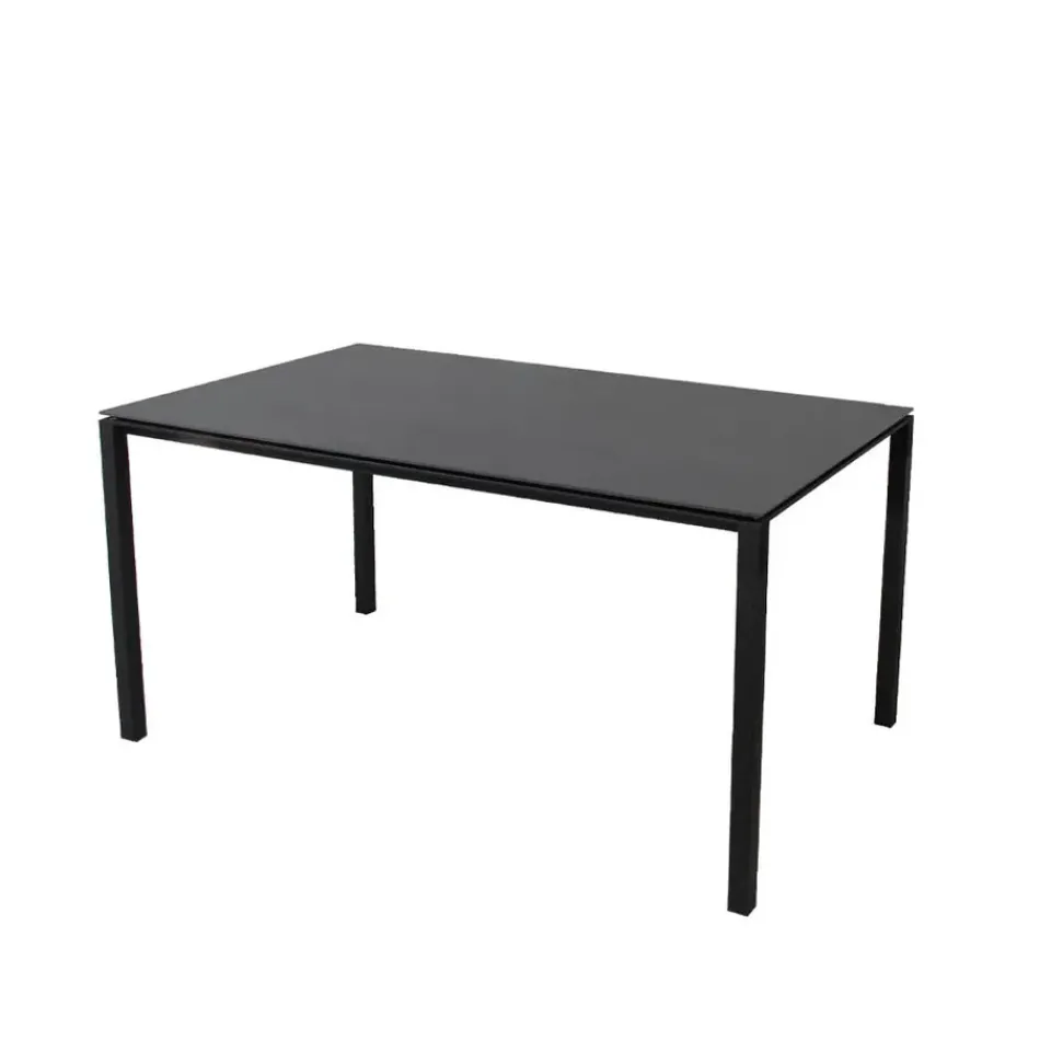Cane-line Table For Outdoor Use*Pure dining table, Nero-lava grey 150x90 cm Black