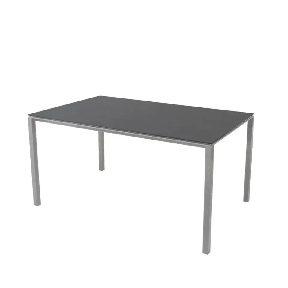 Cane-line Table For Outdoor Use*Pure dining table, Nero-light grey 150x90 cm Black