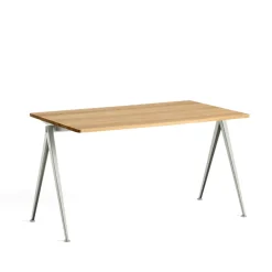 HAY Desks*Pyramid 01 desk, Oak clear lacquered-140x75 cm- steel frame Beige