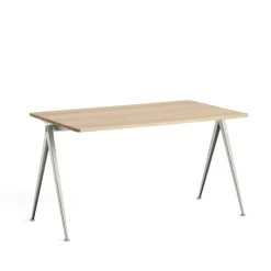 HAY Desks*Pyramid 01 desk, Oak matte lacquered-140x75 cm- steel frame Beige