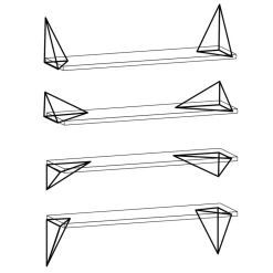 Maze Shelves & Shelving Systems*Pythagoras brackets, 2-pack, brass Gold-coloured