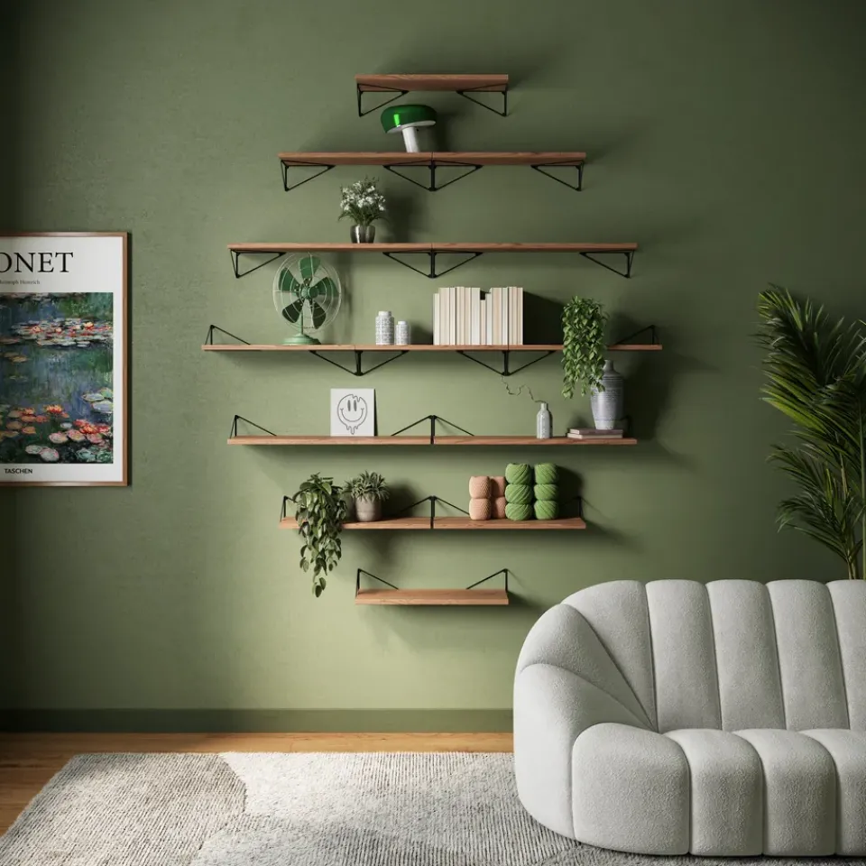 Maze Shelves & Shelving Systems*Pythagoras shelf, walnut Brown
