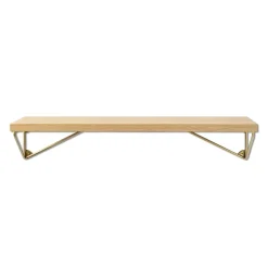 Maze Shelves & Shelving Systems*Pythagoras XS shelf, oak, brass Brown