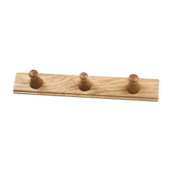 FDB Møbler Clothes Hooks & Hangers*Q3 Allé hook rack with 3 hooks, Oak nature lacquered Brown