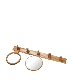 FDB Møbler Clothes Hooks & Hangers*Q4 Allé Scarf ring, Oak nature lacquered Brown