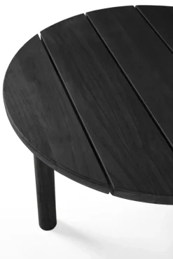 Ethnicraft Table For Outdoor Use|Outdoor Lounge Furniture*Quatro outdoor coffee table stained teak, Ø95 cm Black