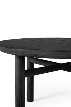 Ethnicraft Table For Outdoor Use|Outdoor Lounge Furniture*Quatro outdoor coffee table stained teak, Ø95 cm Black