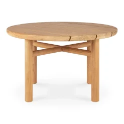 Ethnicraft Table For Outdoor Use|Outdoor Lounge Furniture*Quatro outdoor coffee table teak, Ø59 cm → Ø59 cm Beige