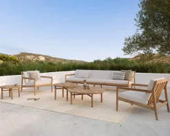 Ethnicraft Table For Outdoor Use|Outdoor Lounge Furniture*Quatro outdoor coffee table teak, Ø59 cm → Ø59 cm Beige