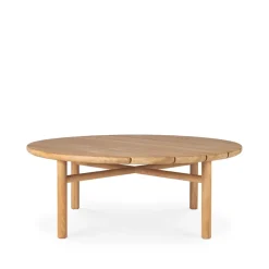 Ethnicraft Table For Outdoor Use|Outdoor Lounge Furniture*Quatro outdoor coffee table teak, Ø95 cm Brown