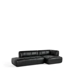 HAY Sofas*Quilton combination 21 modular sofa, right-hand chaise, Leather Sense Black