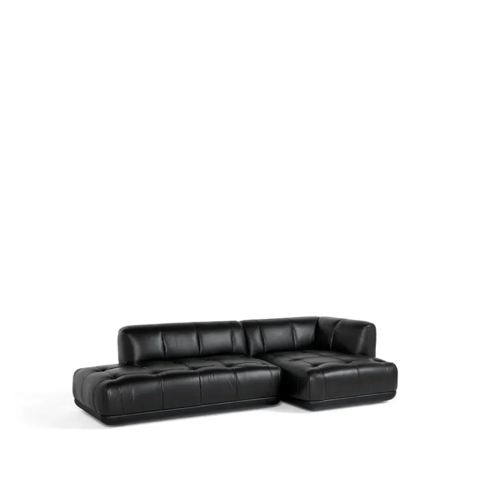 HAY Sofas*Quilton combination 21 modular sofa, right-hand chaise, Leather Sense Black