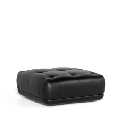 HAY Armchairs & Footstools*Quilton ottoman, Leather Sense Black