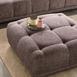 HAY Armchairs & Footstools*Quilton ottoman, Leather Sense Black
