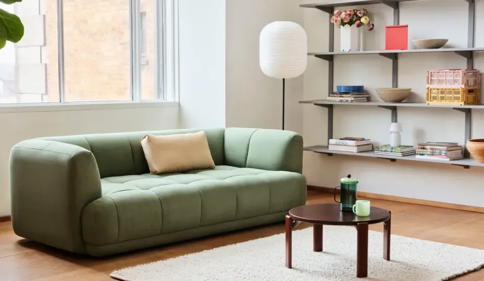 HAY Sofas*Quilton sofa 2-seater 214 cm, Linara 100-Tarragon Green