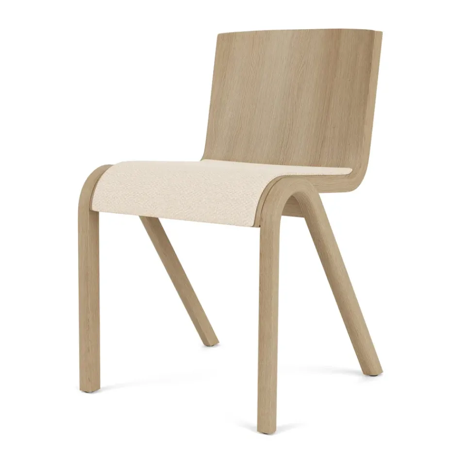 Audo Copenhagen Chairs*Ready chair upholstered seat, Natural oak-Logan Jasmine White