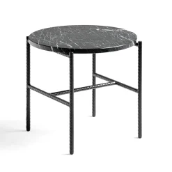 HAY Side Tables*Rebar side table Ø45 cm, marble- Black