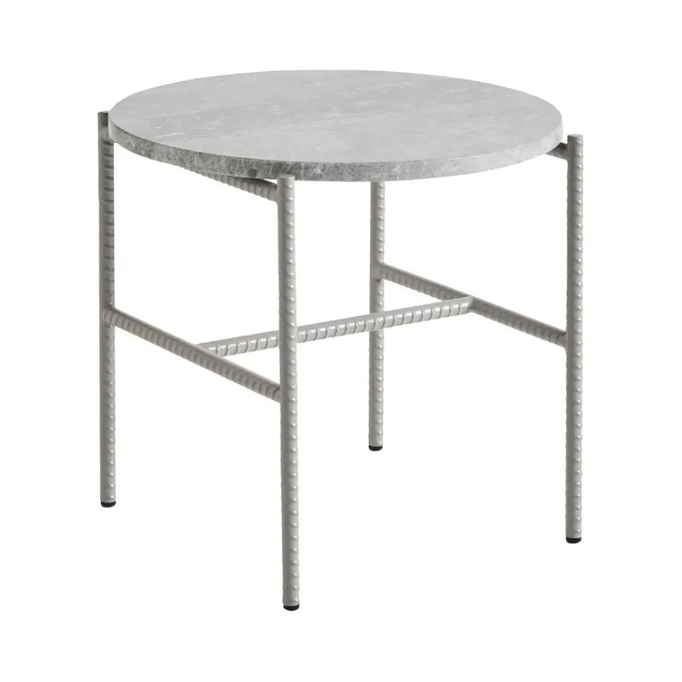 HAY Side Tables*Rebar side table Ø45 cm, marble-fossil Grey