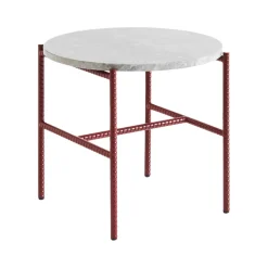 HAY Side Tables*Rebar side table Ø45 cm, Grey marble-barn red GreyRed