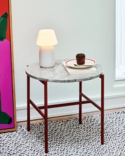 HAY Side Tables*Rebar side table Ø45 cm, Grey marble-barn red GreyRed