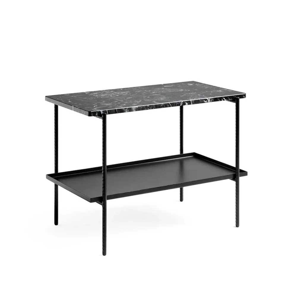 HAY Side Tables*Rebar side table 75x44x55 cm, marble- Black