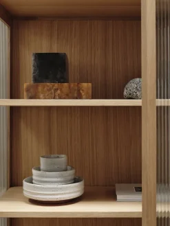 Ferm Living Display & Glass Cabinets*Reed display cabinet 70x155 cm, Natural oak Beige