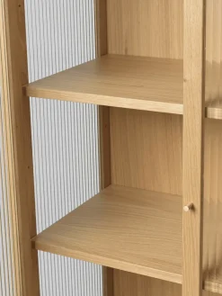 Ferm Living Display & Glass Cabinets*Reed display cabinet 70x155 cm, Natural oak Beige