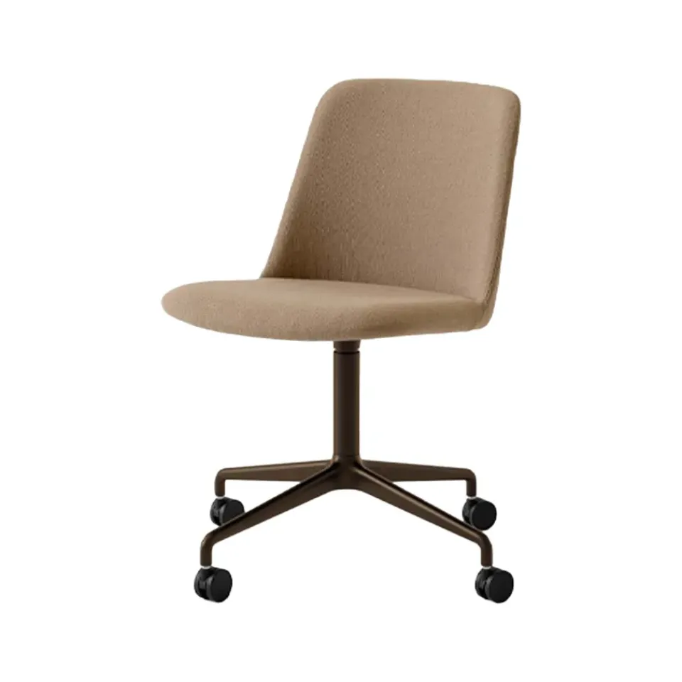 &Tradition Office Chairs*Rely HW23 office chair, Fabric hallingdal 224 peanut, bronze base Brown
