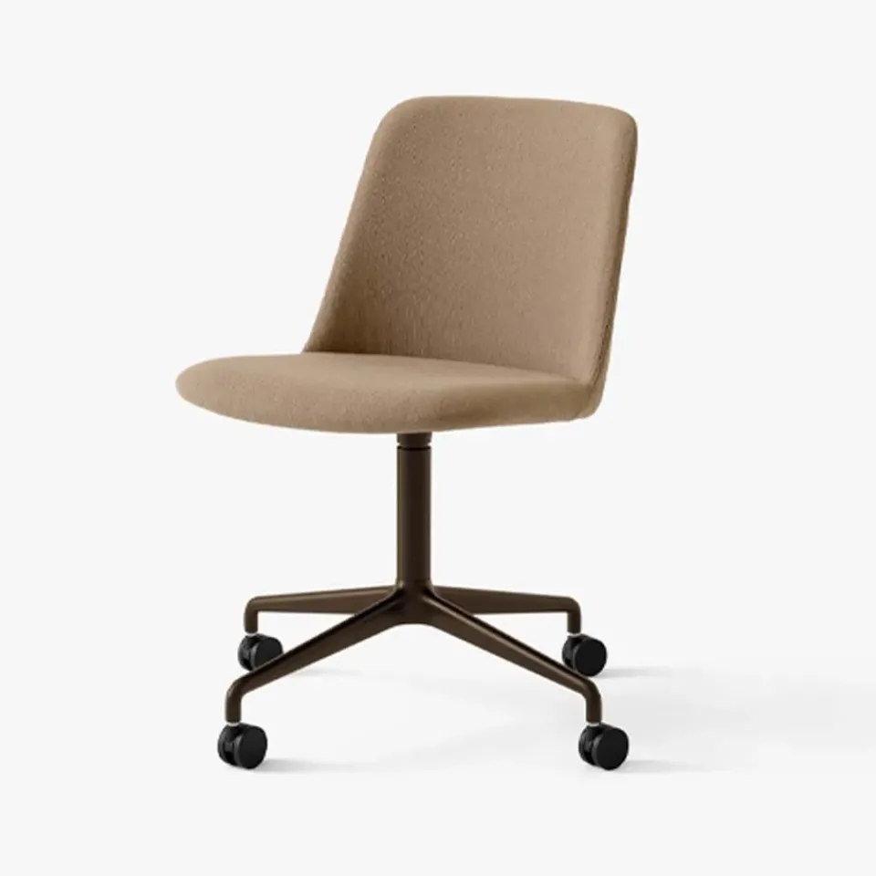 &Tradition Office Chairs*Rely HW23 office chair, Fabric hallingdal 224 peanut, bronze base Brown