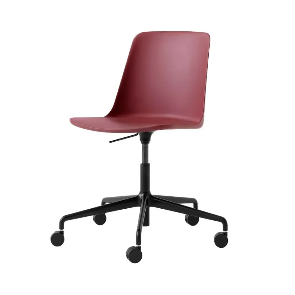 &Tradition Office Chairs*Rely HW28 office chair, brown, black base Red