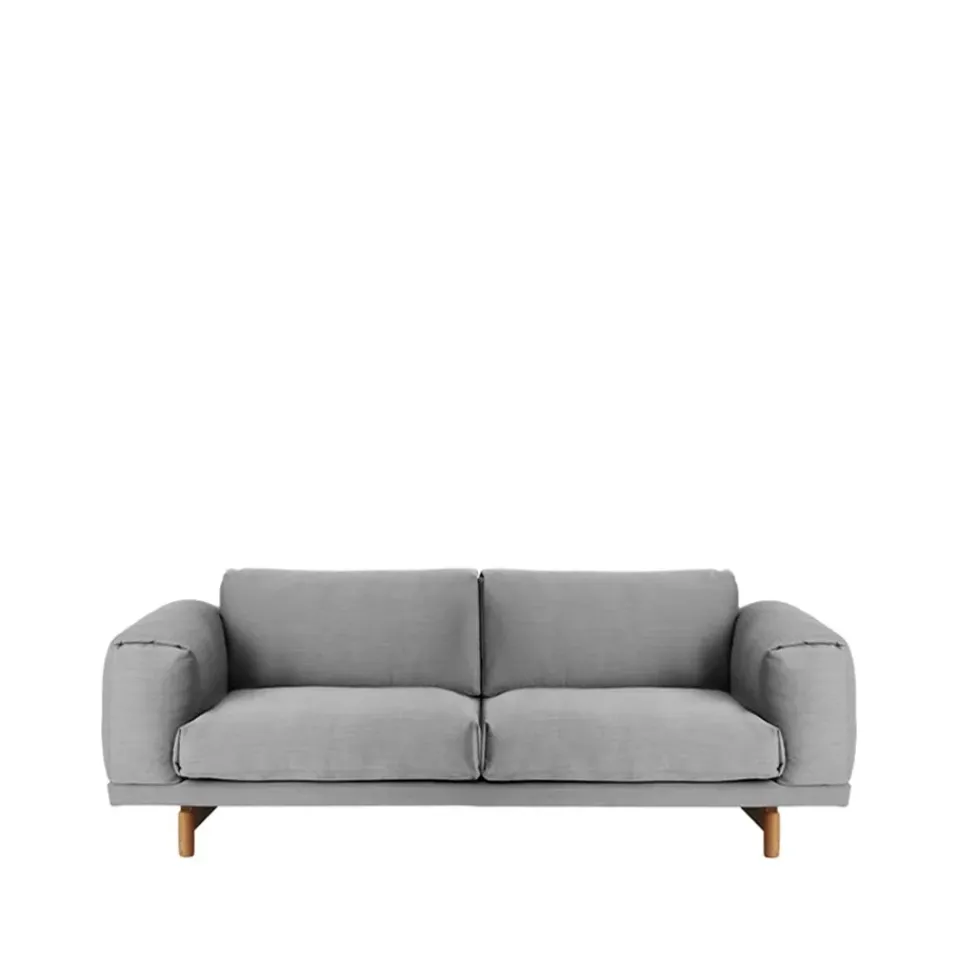 Muuto Sofas*Rest sofa, 2-seat fabric steelcut trio ii 133 light . oak legs Grey