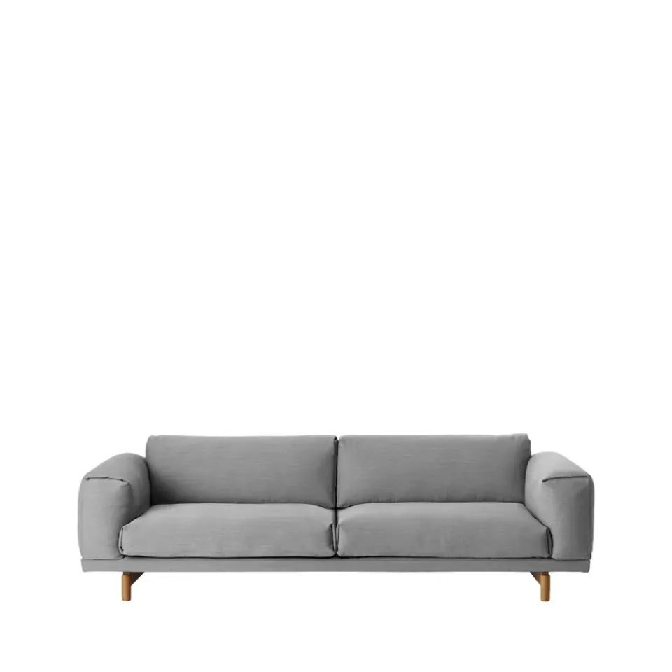 Muuto Sofas*Rest sofa, 3-seat fabric steelcut trio ii 13 light . oak legs Grey