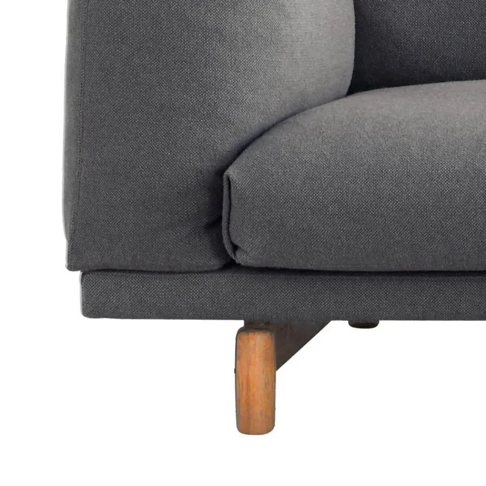 Muuto Sofas*Rest sofa, 3-seat fabric steelcut trio ii 13 light . oak legs Grey
