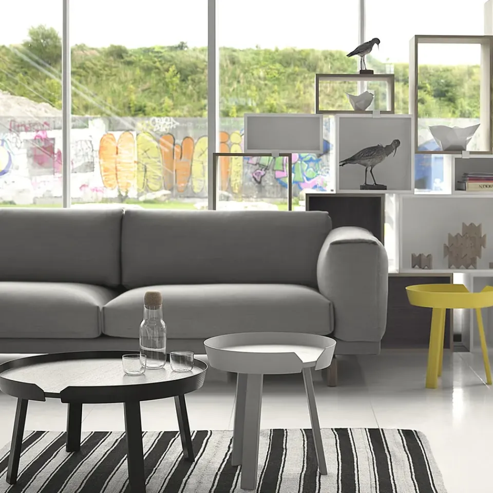 Muuto Sofas*Rest sofa, 3-seat fabric steelcut trio ii 13 light . oak legs Grey