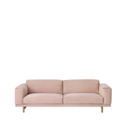 Muuto Sofas*Rest sofa, 3-seat fabric steelcut trio 515 rose. oak legs Pink