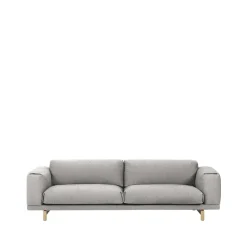 Muuto Sofas*Rest sofa, 3-seat fabric vancouver 14 light . oak legs Grey