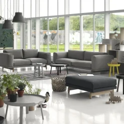 Muuto Sofas*Rest sofa, 3-seat fabric vancouver 14 light . oak legs Grey