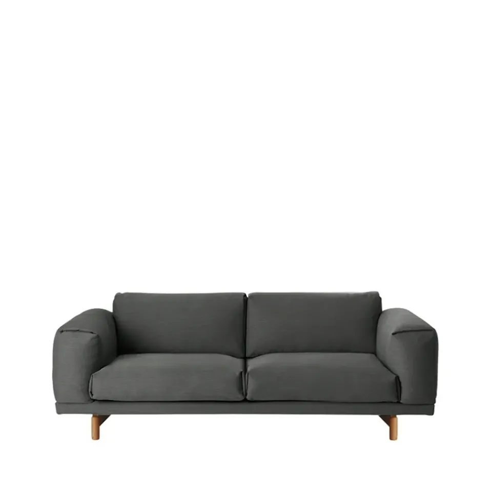 Muuto Sofas*Rest sofa, 2-seat-remix 163 -oak legs Grey