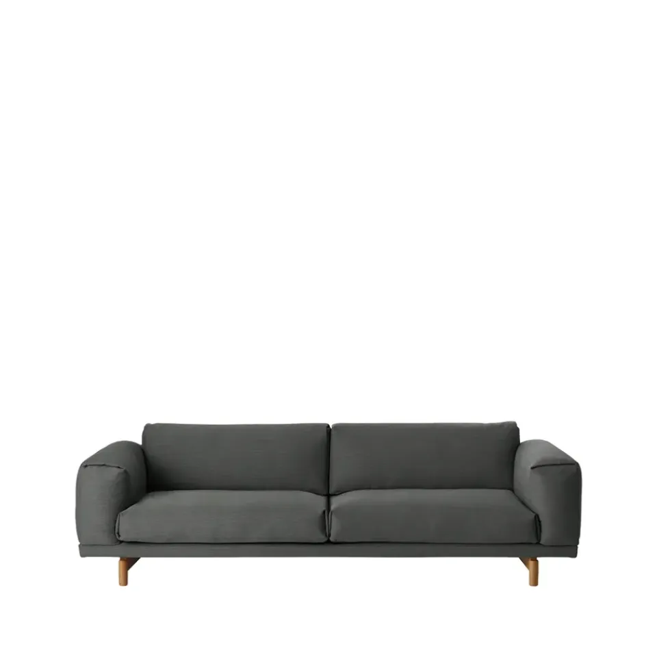 Muuto Sofas*Rest sofa, 3-seat-remix 163 -oak legs Grey