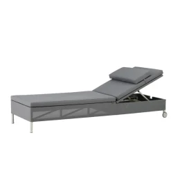 Cane-line Seating*Rest sun lounger, Natté , single Grey