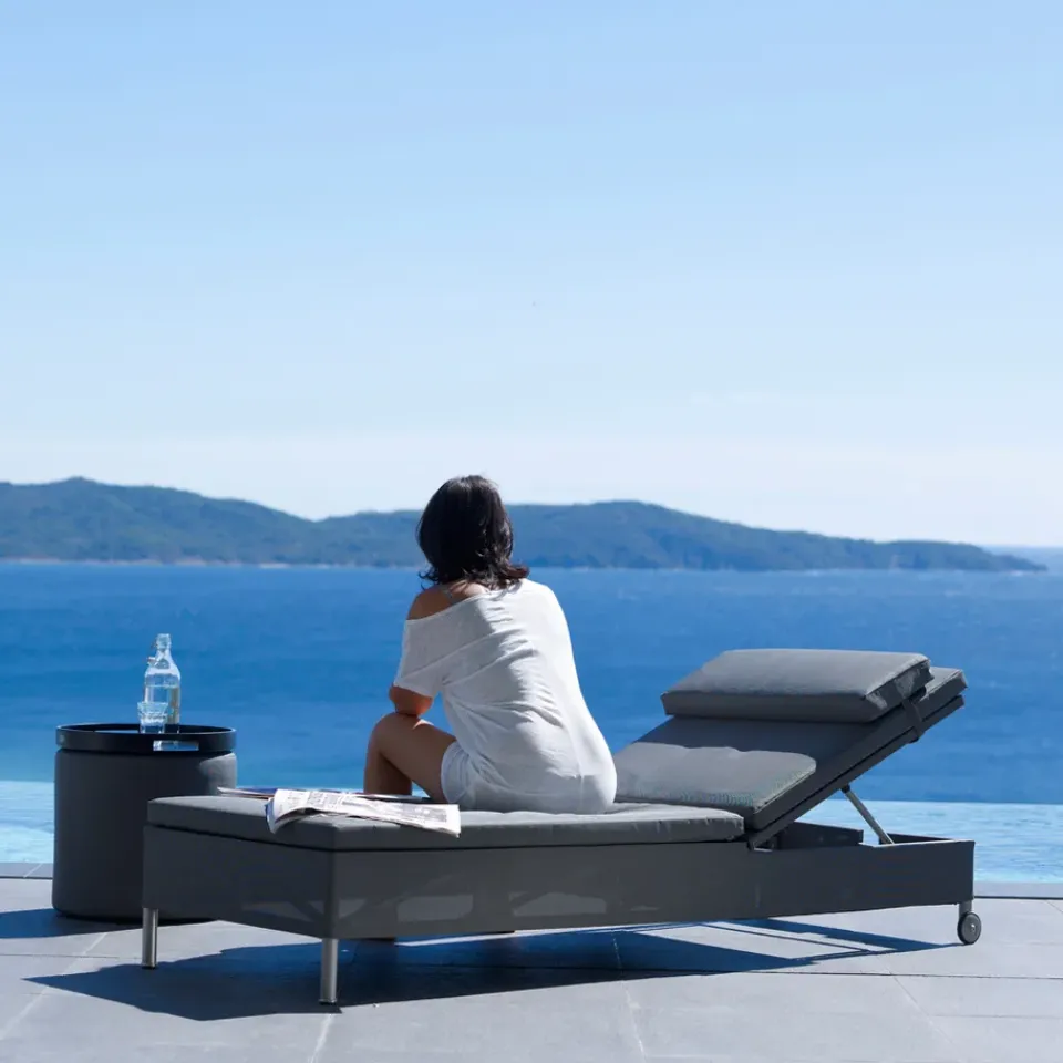 Cane-line Seating*Rest sun lounger, Natté , single Grey