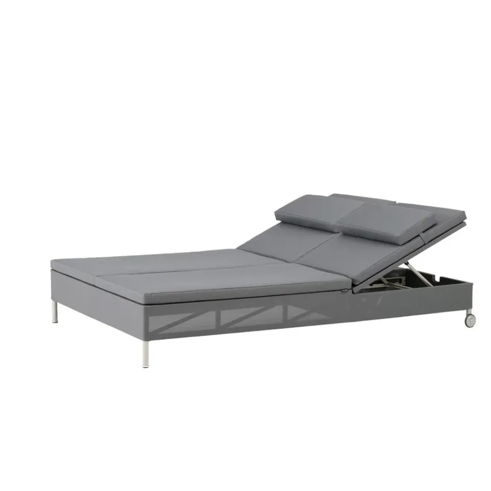 Cane-line Seating*Rest sun lounger, Natté , double Grey