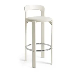 HAY Bar Stools*Rey bar stool upholstered 75 cm, Mode 011-cream White